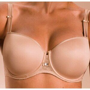 CHANTELLE Orsay T-Shirt Memory Foam Underwire Nude Beige Bra Womens 32DD